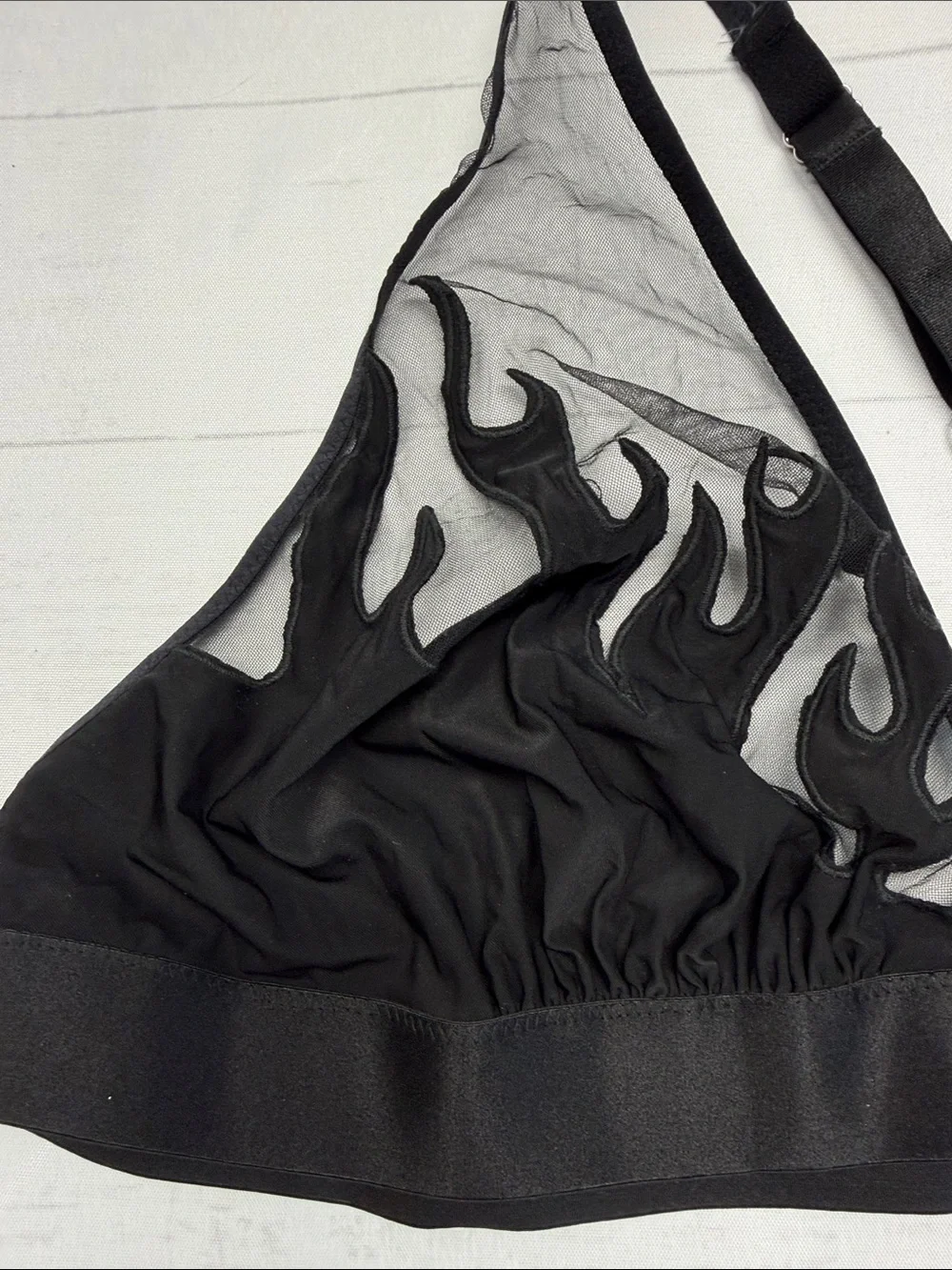 Thistle and Spire Black Smokin Mirrors Flame Appliqué Bralette Size 2X/3X